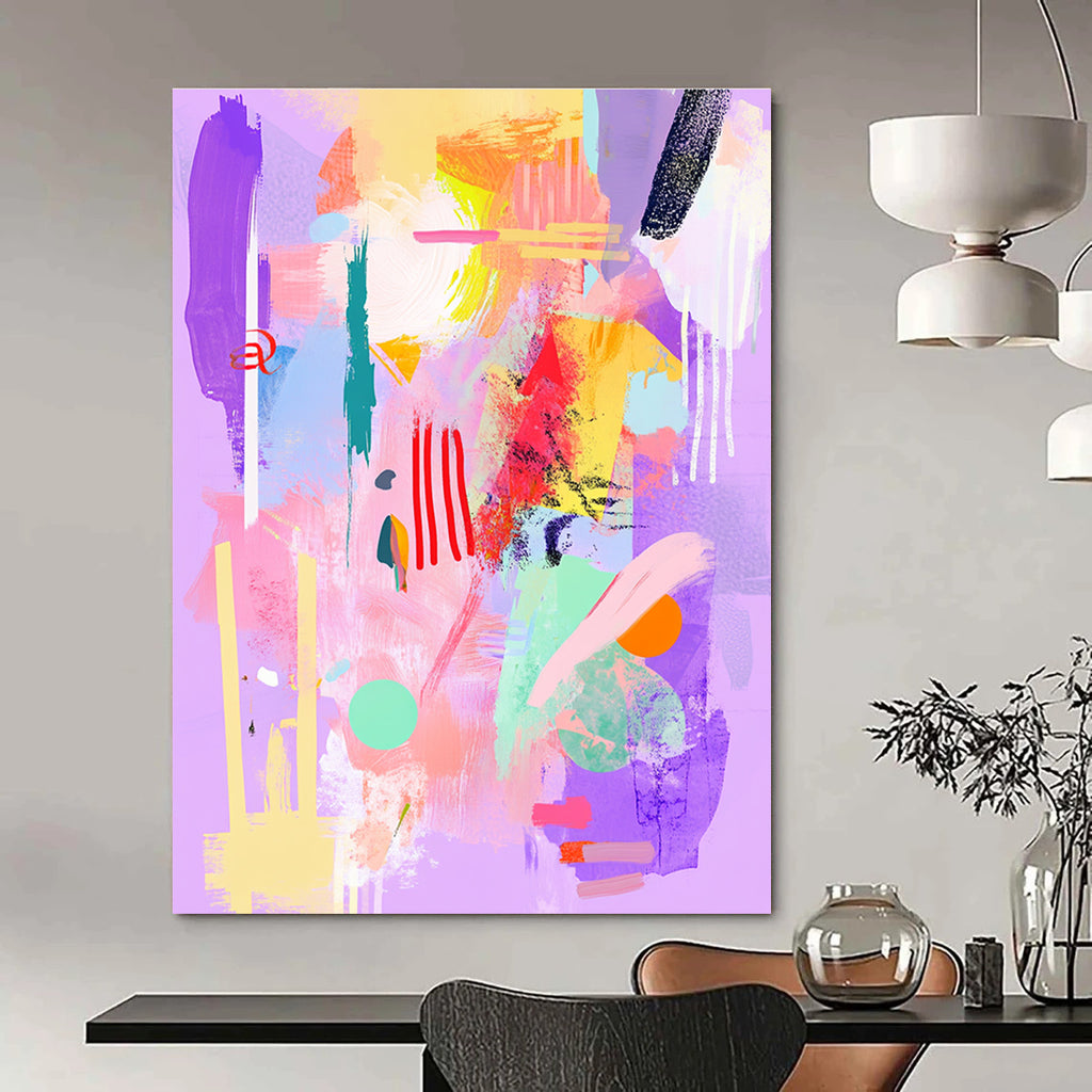 Colorful Pastel Abstract Painting for Bohemian - Styled Cafes GAB1031