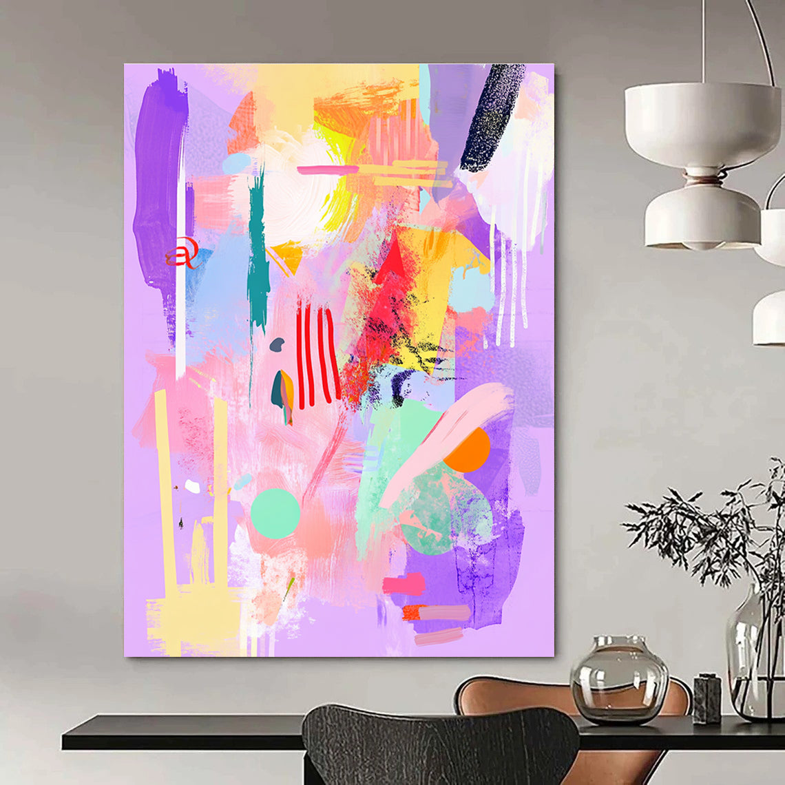 Colorful Pastel Abstract Painting for Bohemian - Styled Cafes GAB1031