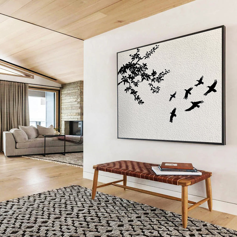 Black Branches and Birds - Serene Silhouettes ABS026