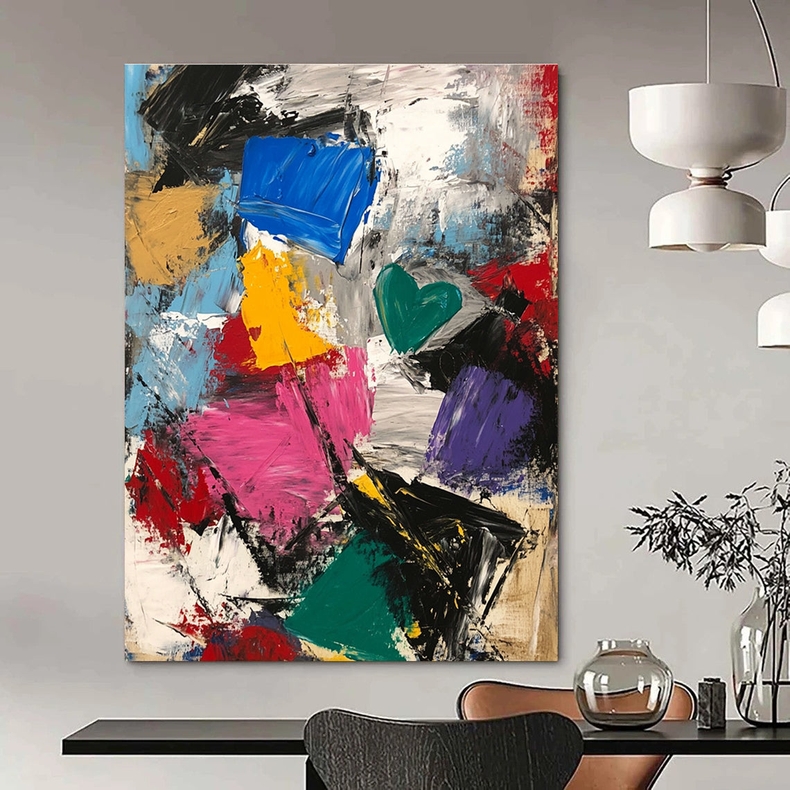 Vibrant Color Block Abstract Painting for Creative Studios GAB1035