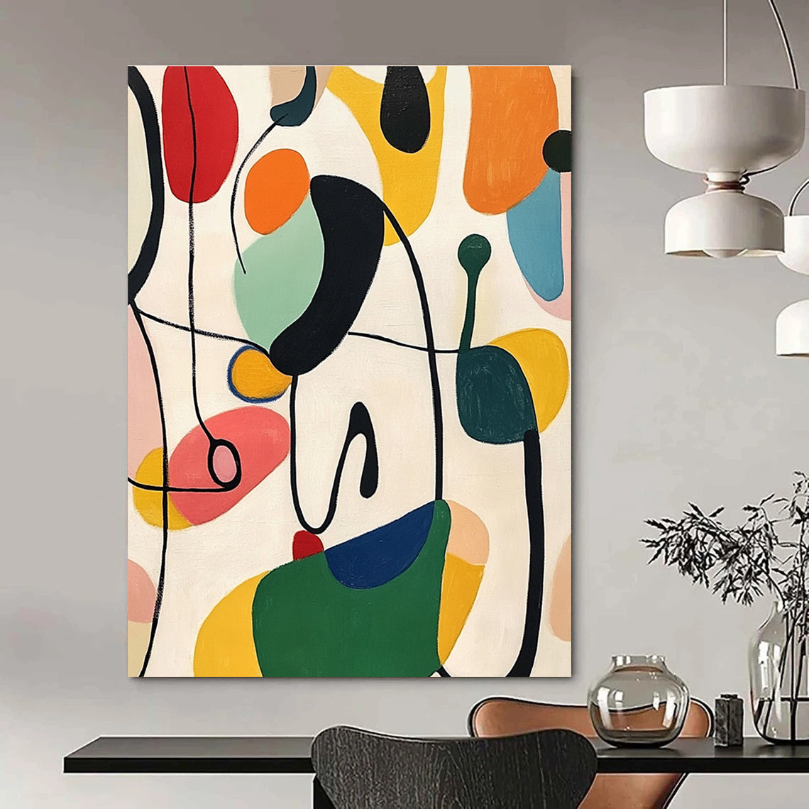 Colorful Organic Shapes Abstract Painting of Playful Forms GAB0111