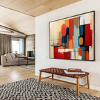 Geometric Color Block Abstract Painting for Urban Office Interiors YHT219