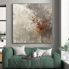 Gray and Brown Textured Abstract Painting with Rustic Character WINK293