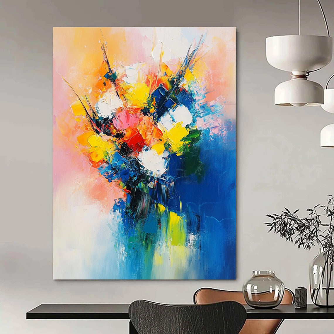 Colorful Abstract Bouquet Painting for Lively Spaces GAB0719