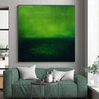 Green Gradient Abstract Painting with Nature's Intensity WINK458