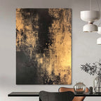 Gold and Black Abstract Painting for Luxury Hotel Lobbies GAB1271