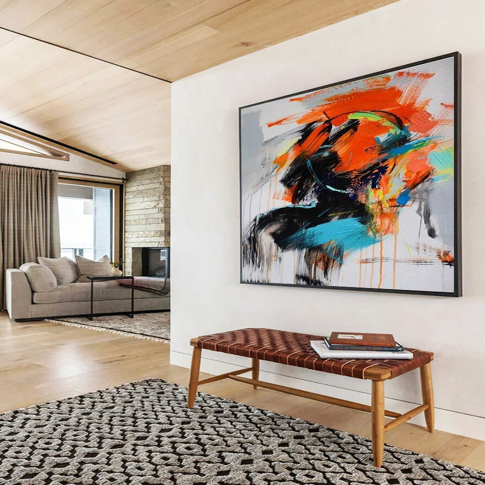 Bold Color Splash Abstract Painting for Art - Inspired Retail Stores YHT287