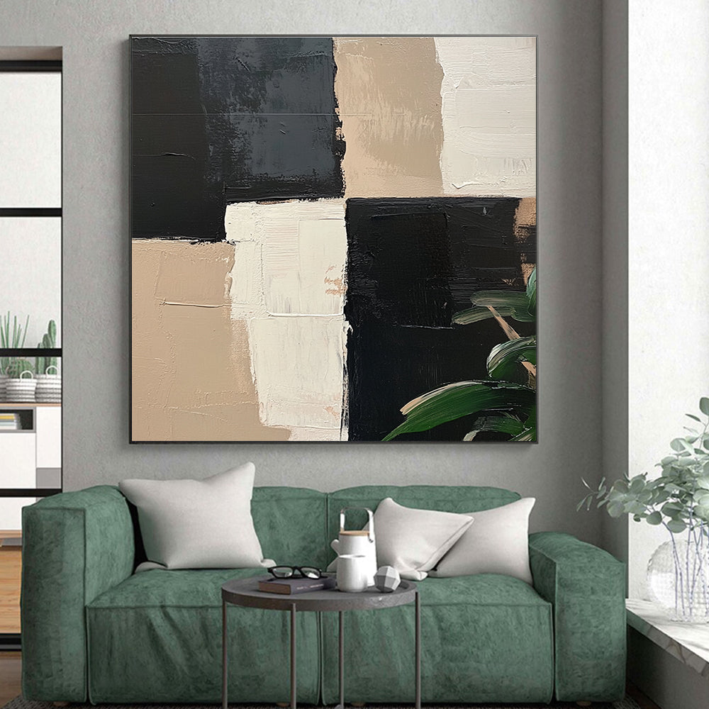 Geometric Color Blocks Abstract Painting with Modern Harmony WINK052
