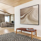Beige Textured Abstract Painting for Luxury Home Dining Rooms YHT398