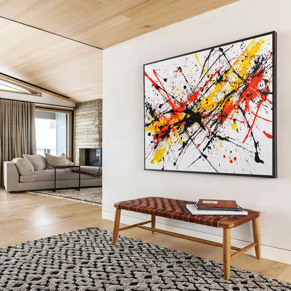 Splatter Paint Chaos: Dynamic Energy in Bold Hues Abstract Painting ABS161