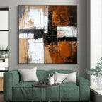 Brown Black White Abstract Painting with Textured Layers WINK672