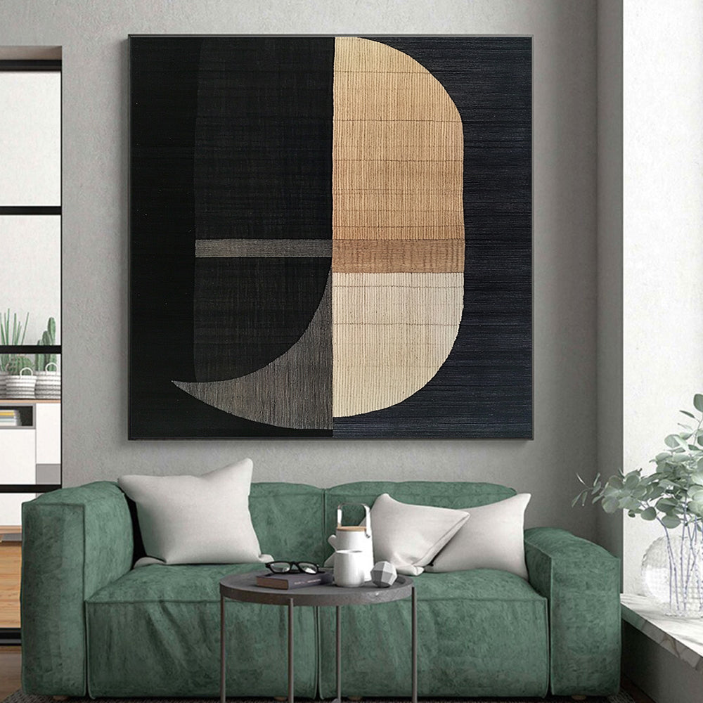 Geometric Textured Rug - like Abstract Painting with Artisanal Charm WINK180