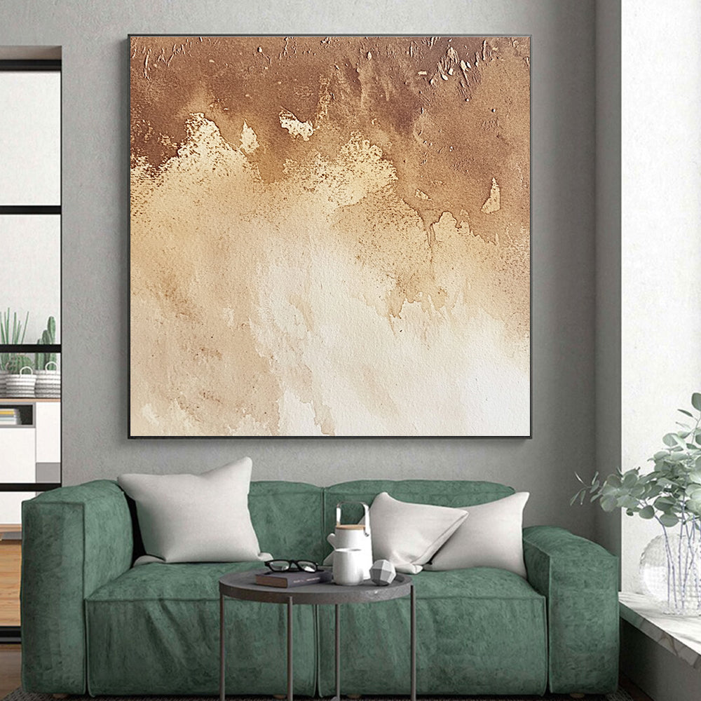 Brown Watercolor Wash Abstract Painting with Subtle Warmth WINK004