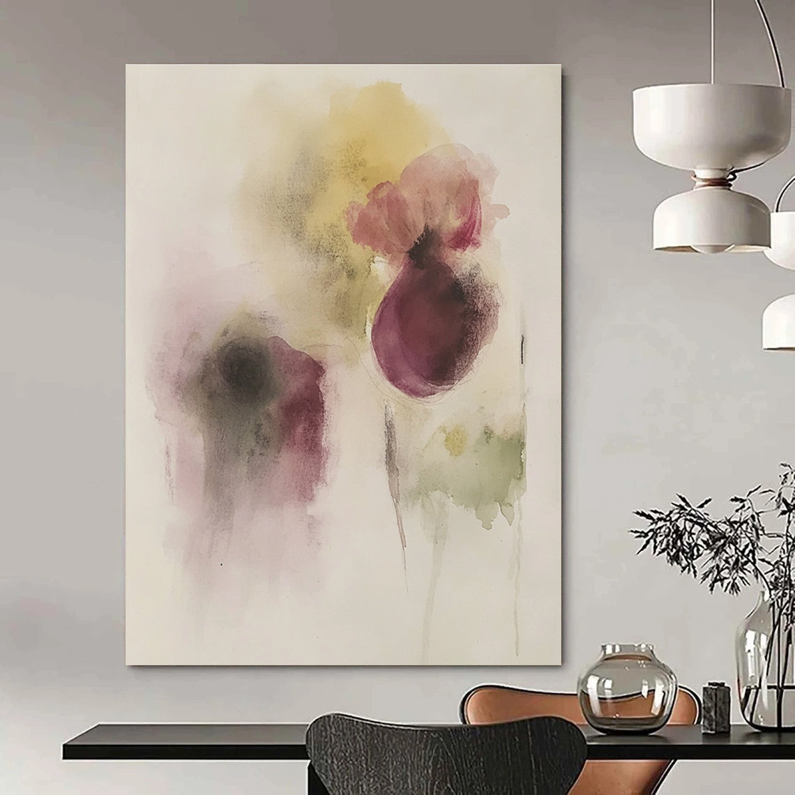 Purple Flower Abstract Painting for Luxury - Styled Salons GAB0988