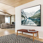 Snowy Mountain Lake Abstract Painting for Nature - Lover’s Studies YHT221
