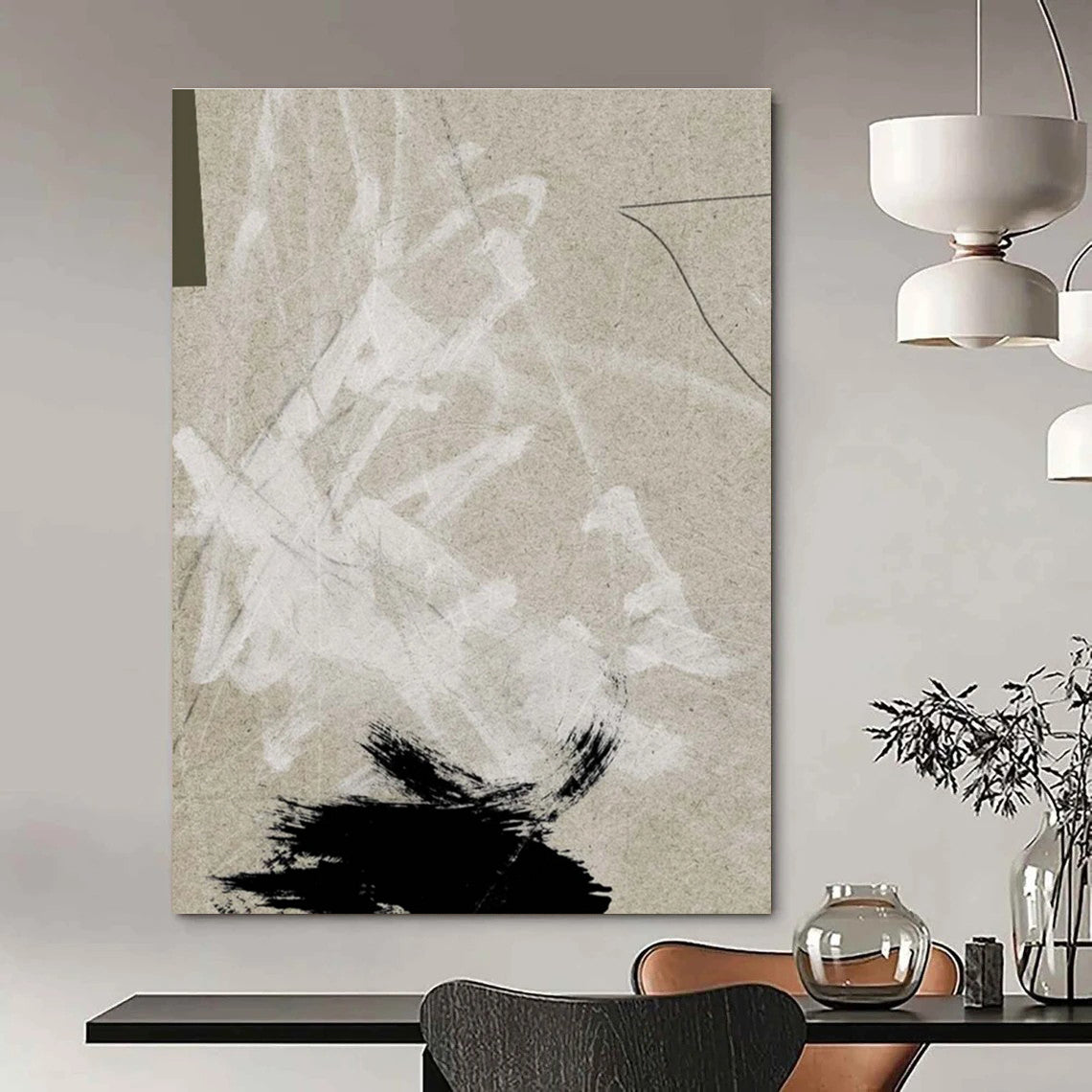 Subtle Textured Neutral Abstract Painting for Timeless Decor HENG237