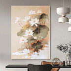 Traditional Lotus Flowers Elegant Floral Abstract Painting GAB0271