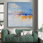 Blue - Orange Abstract Splash Painting with Vibrant Energy WINK429