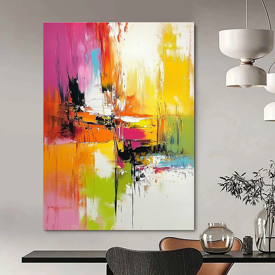 Colorful Urban Abstract Painting for Creative - Themed Coworking Spaces GAB0938