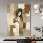 Cubist Figure in Neutrals - Modern Abstract Figurative Art GAB0445