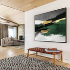 Green - Gold Abstract Landscape Fusion Painting ABS211