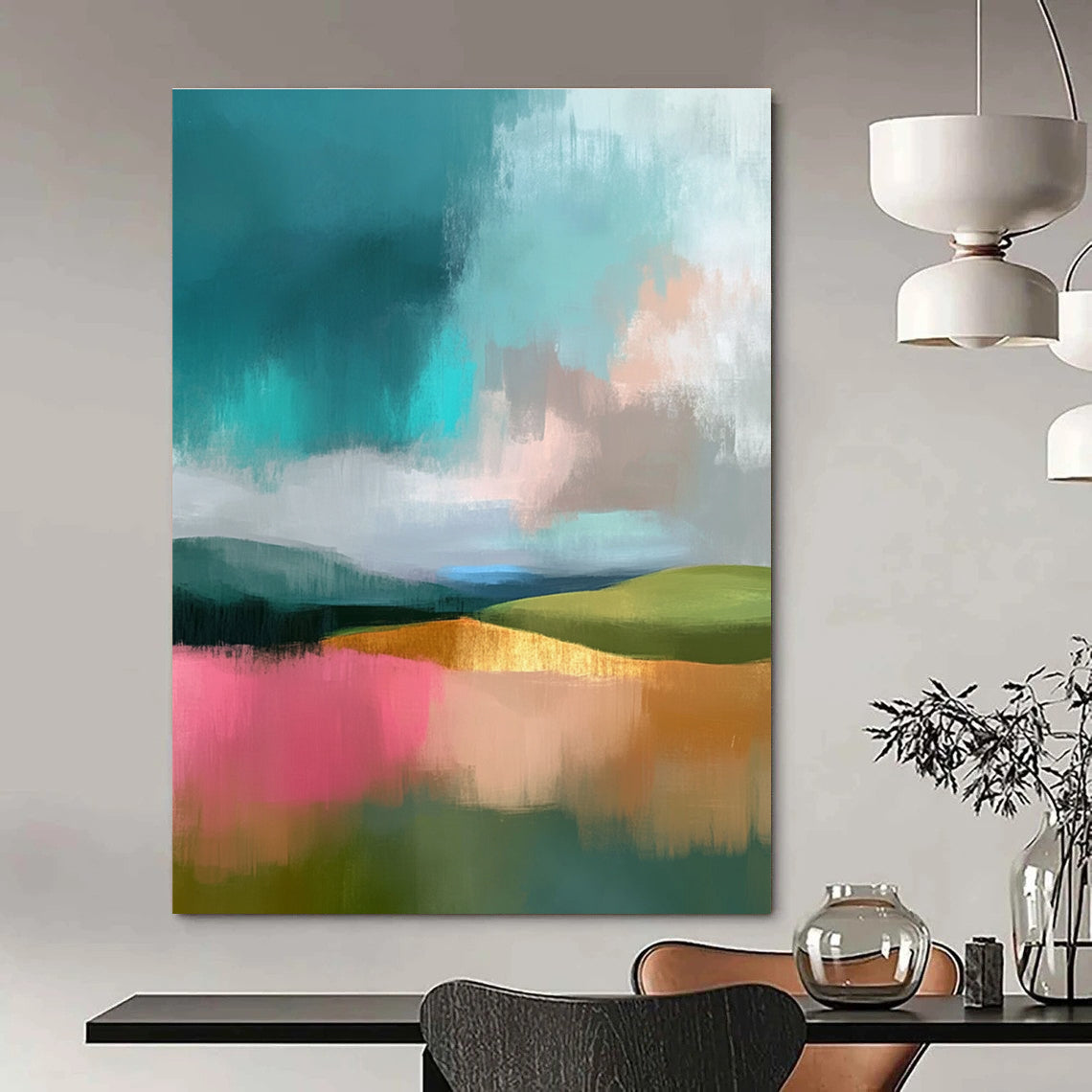 Colorful Hills Abstract - Contemporary Landscape Art GAB0541