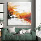 Orange Red Abstract Painting with Fiery Ambience WINK699