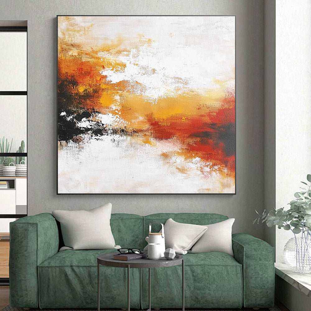 Orange Red Abstract Painting with Fiery Ambience WINK699
