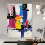 Vibrant Geometric Abstract Painting for Modern Office Lounges GAB0841
