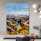 Vivid Colorful Landscape Impasto Painting for Nature - Inspired Spaces HENG276