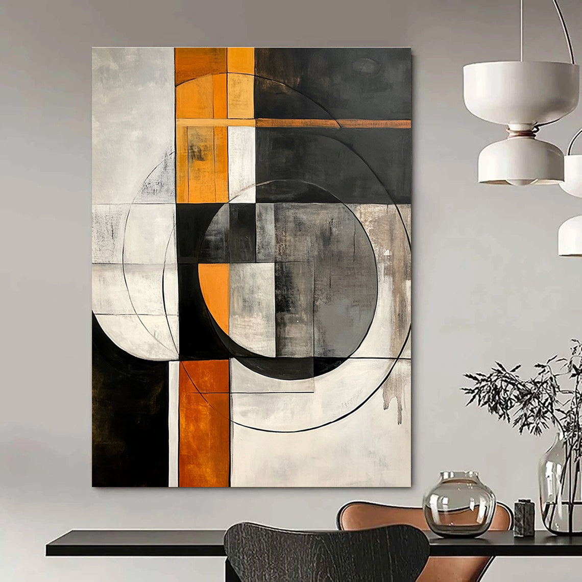 Geometric Circle Abstract - Precision - Based Abstract Painting GAB0658