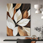 Neutral - Toned Leaves Abstract Painting for Minimalist Living Spaces GAB0832