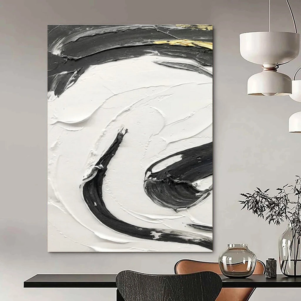 Gray - Brown Abstract Landscape Painting for Serene Home Offices HENG378