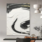 Gray - Brown Abstract Landscape Painting for Serene Home Offices HENG378