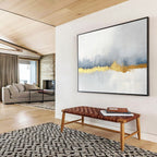Elegant Gold - Accented Minimalist Abstract Painting with Subtle Textures ABS226