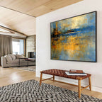 Abstract Lake Scene Painting with Dreamy, Reflective Ambiance ABS519