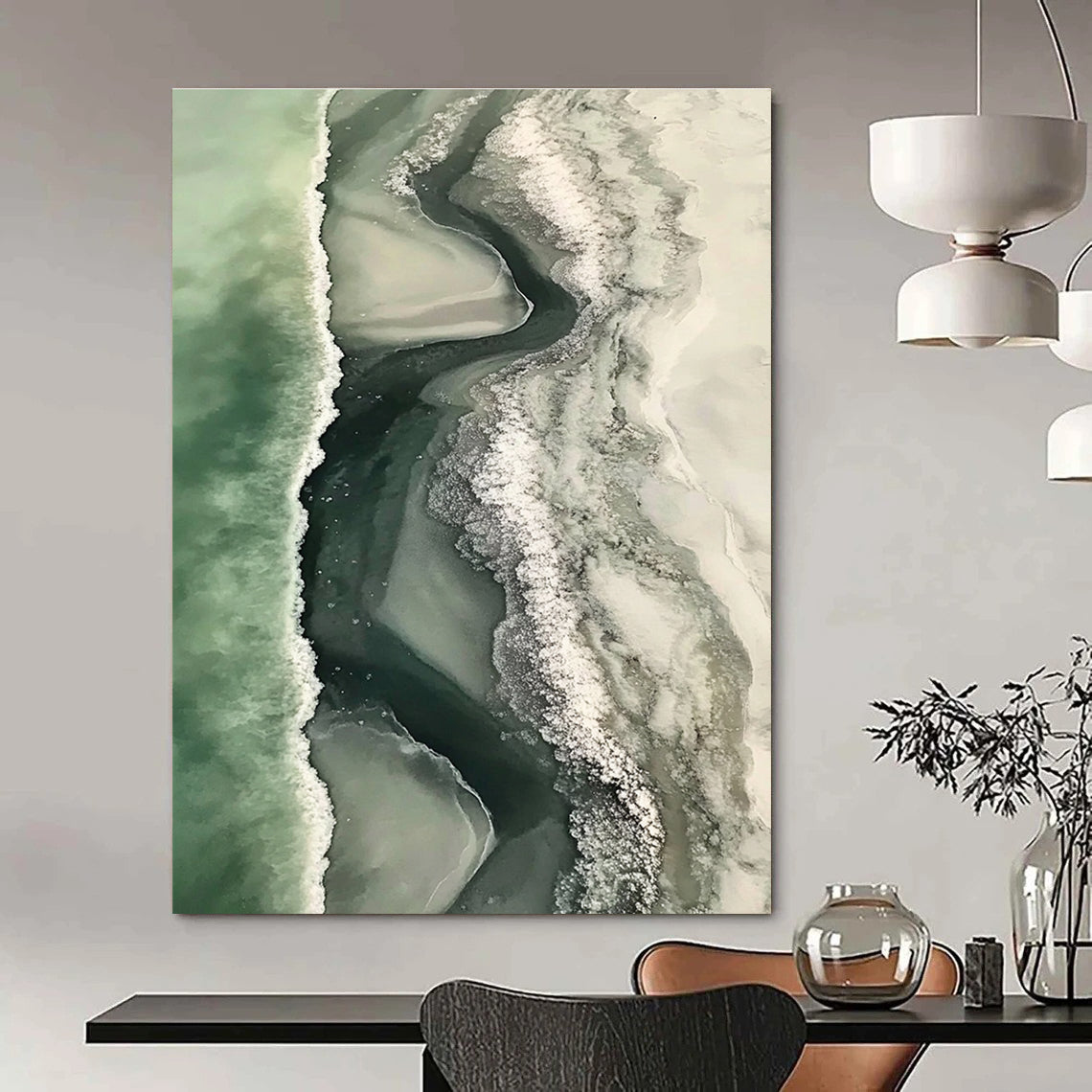 Aerial Beach Abstract Painting for Luxury - Styled Coastal Homes GAB1017
