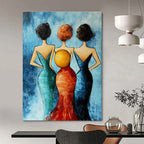 Three Women in Dresses Stylish Abstract Painting for Fashion - Forward Interiors GAB1491