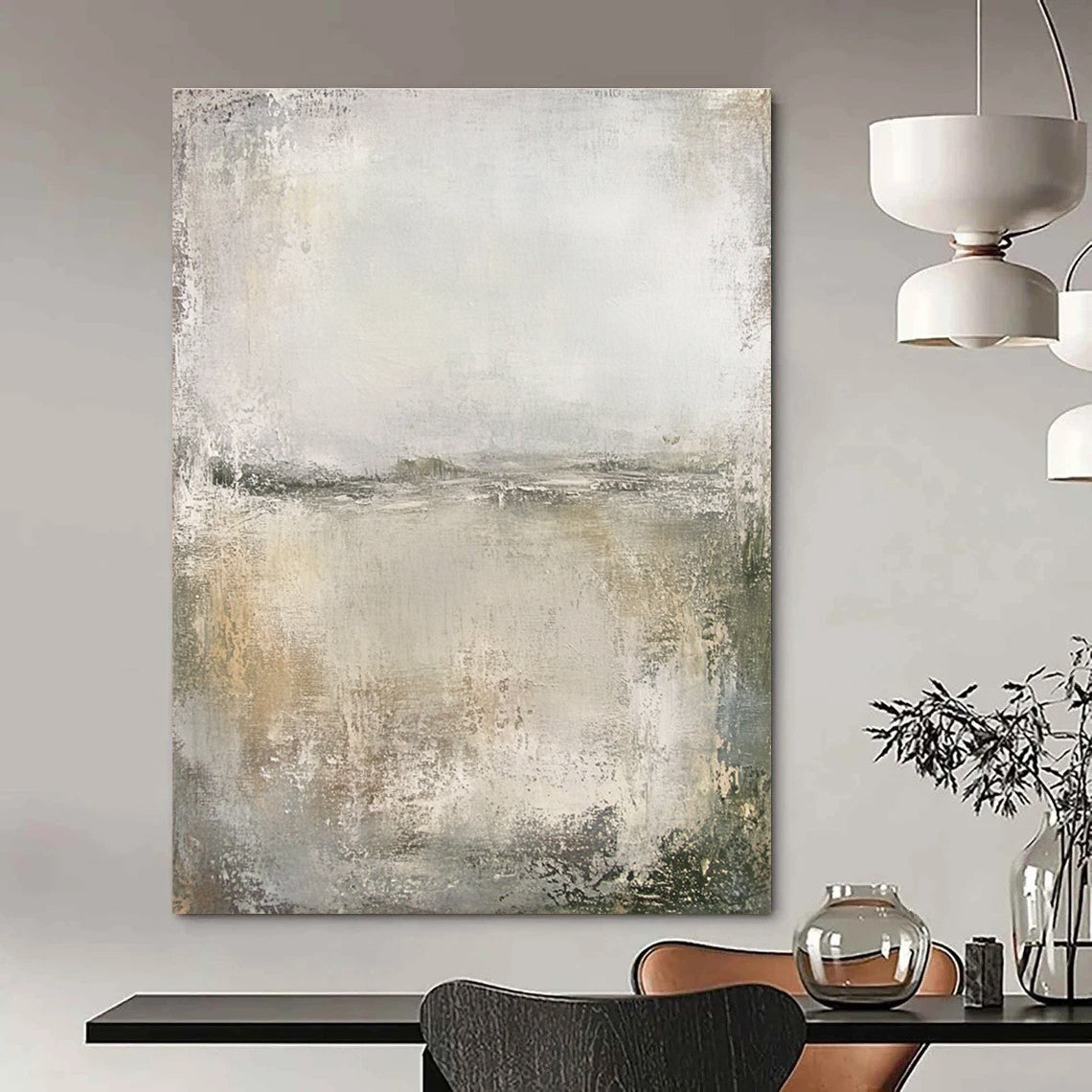 Misty Landscape Abstract - Ethereal Minimalist Abstract Painting GAB0655