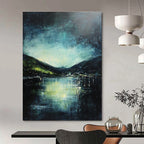 Starry Night Lake Abstract Painting for Nature Lovers GAB0710