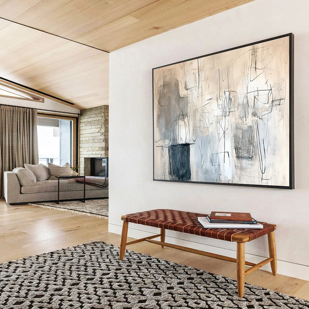 Sketch - Like Abstract Painting with Spontaneous Expressive Lines ABS548
