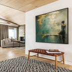 Woman by the Water Abstract Painting for Serene Interiors YHT086