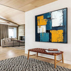 Geometric Color Blocks Abstract Painting in Bold Hues ABS281