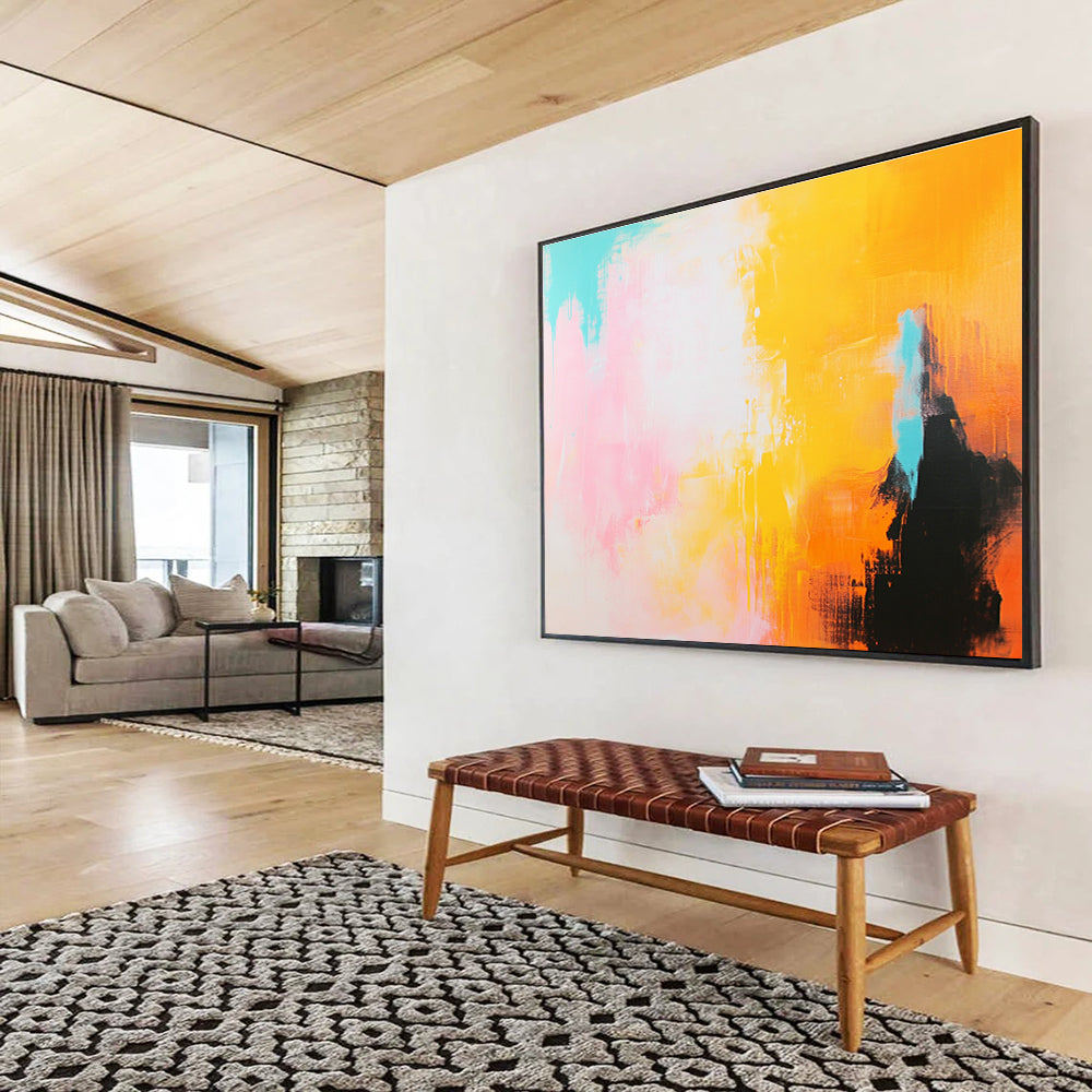 Vibrant Color Explosion Abstract Painting with Energetic Brushstrokes ABS413