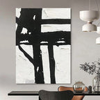 Bold Black - White Abstract Painting for Edgy Urban Interiors HENG148
