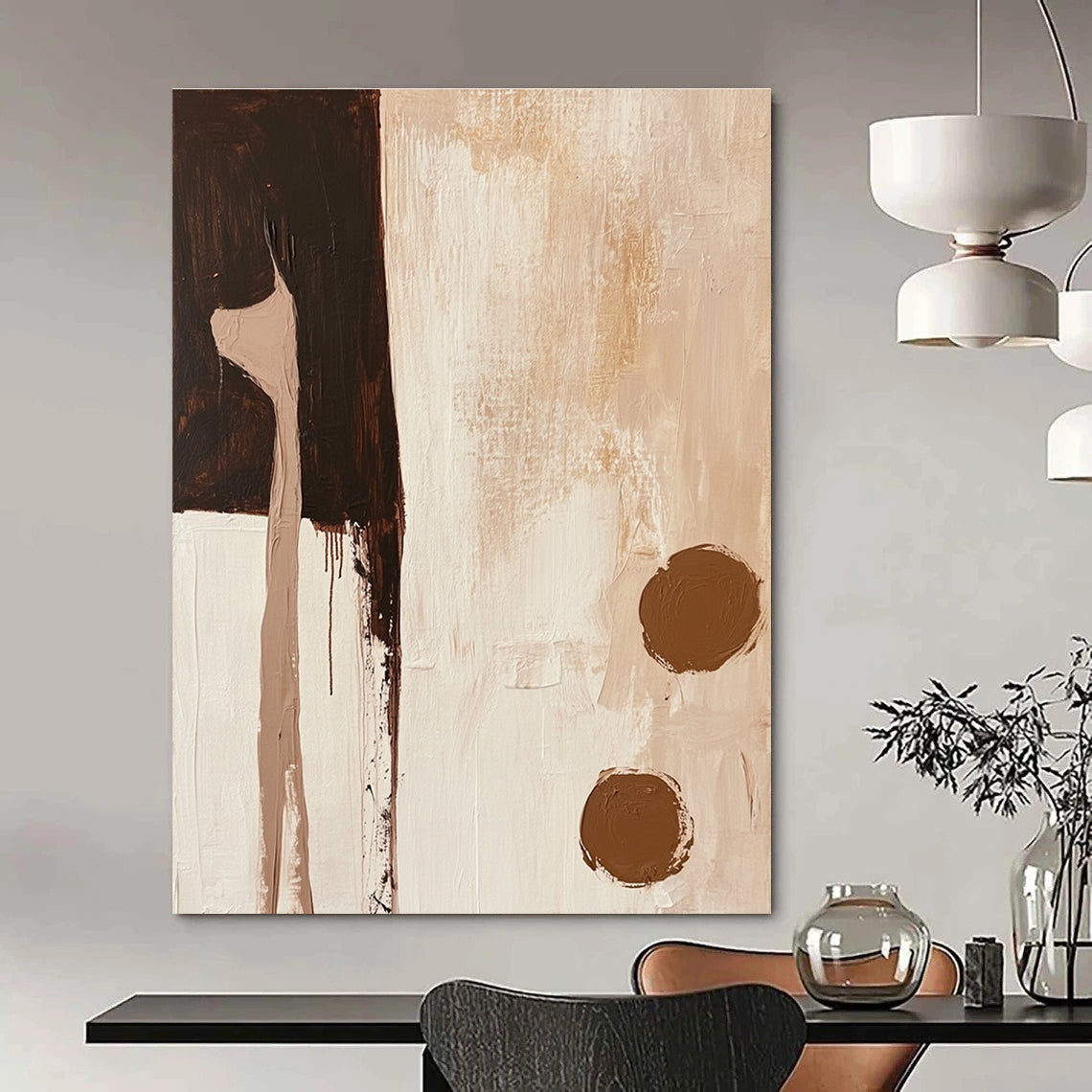 Earthy Toned Abstract Collage Painting for Rustic - Modern Cabins GAB1158
