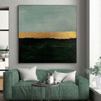 Gold Accent Landscape Abstract Painting with Elegant Simplicity WINK191