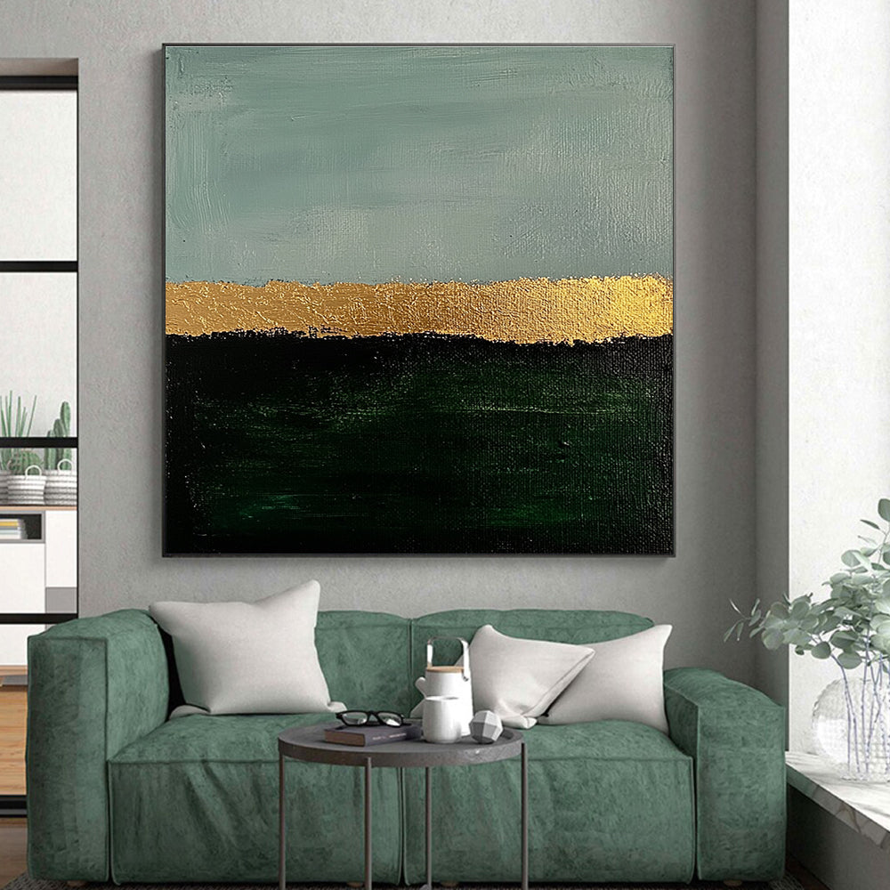 Gold Accent Landscape Abstract Painting with Elegant Simplicity WINK191