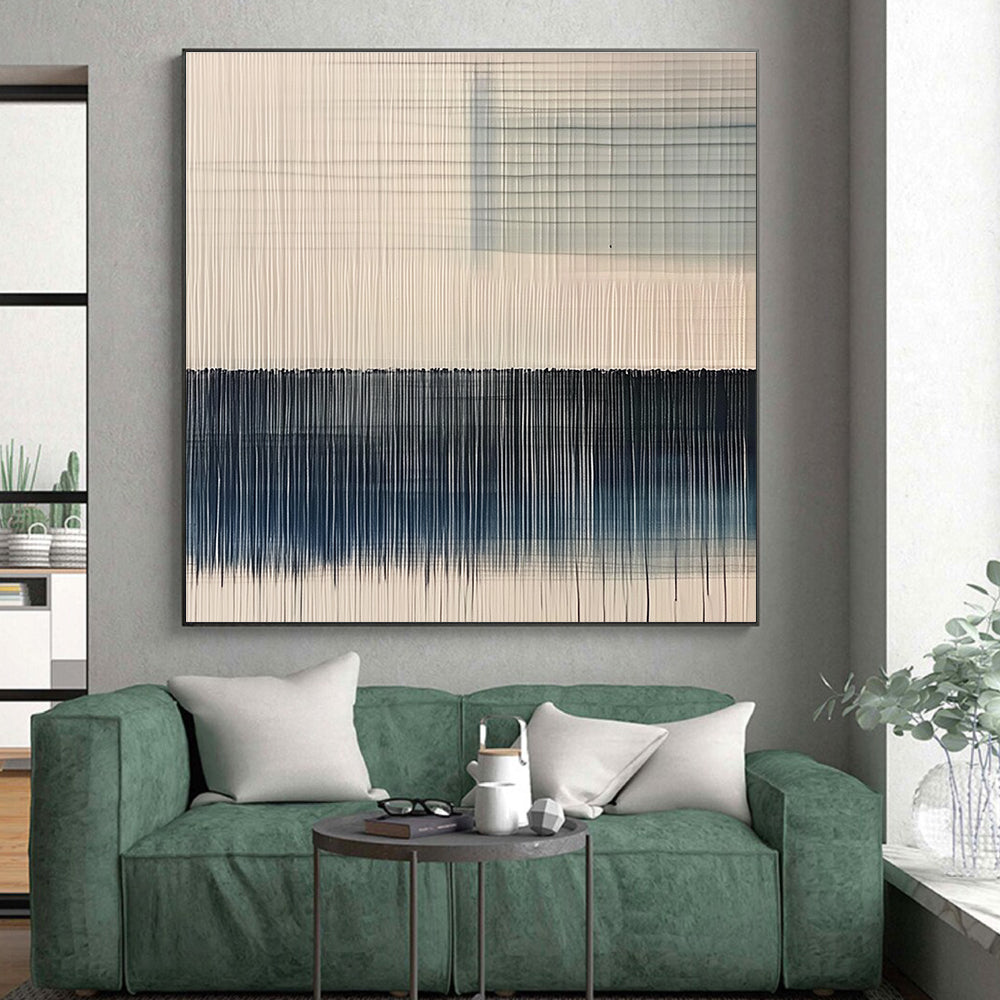 Vertical Line Patterns Abstract Painting with Minimalist Rhythm WINK073