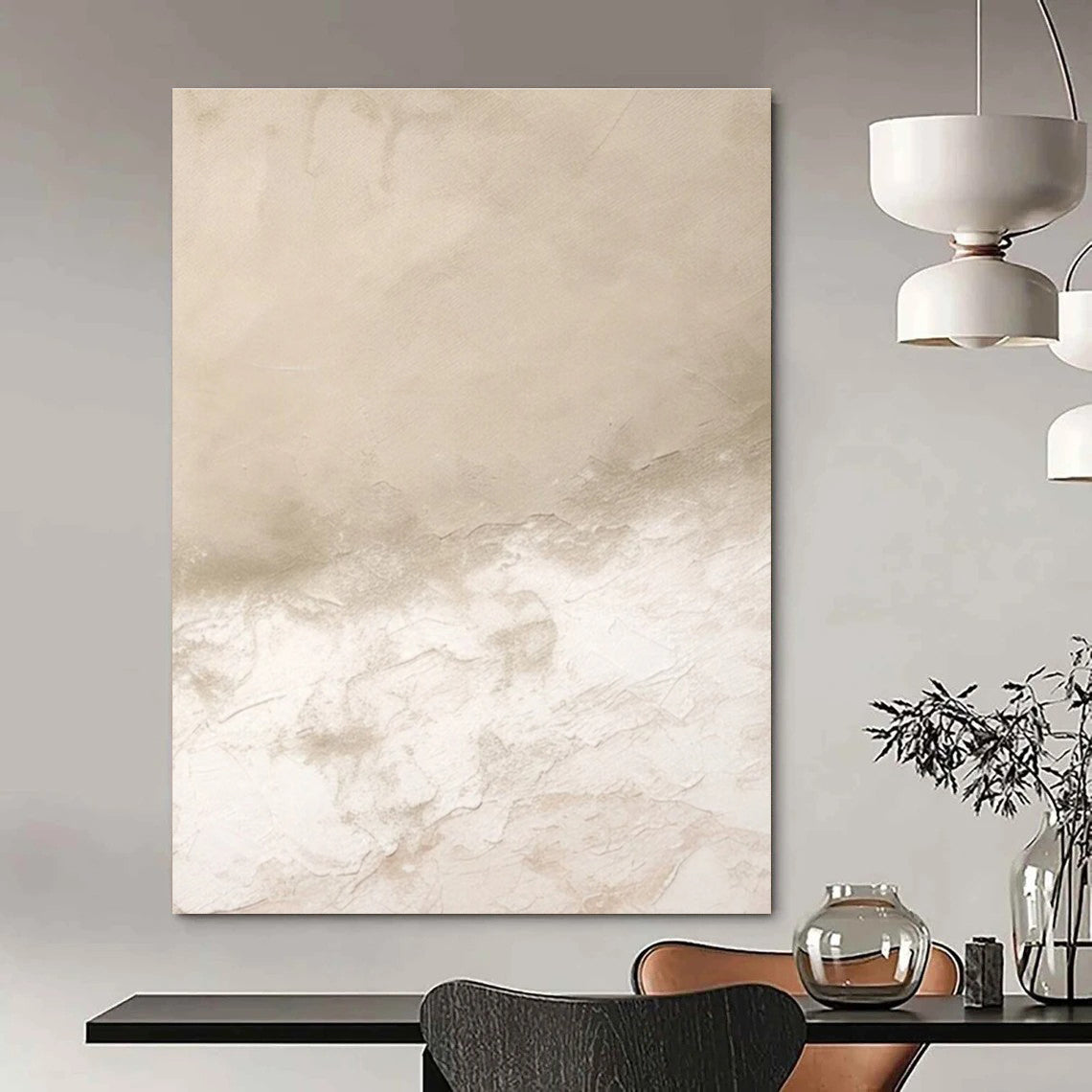 Neutral Textured Abstract Painting for Timeless Home Interiors HENG078